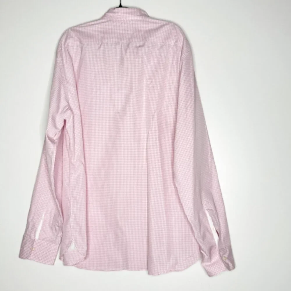 J. Crew Pink Gingham 2-Ply Cotton Pocket Button-Down Shirt Men’s Size XL 17